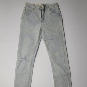 NWT Cotton On High Rise Cropped Ripped Skinny Jeans Addis Blue Size 4